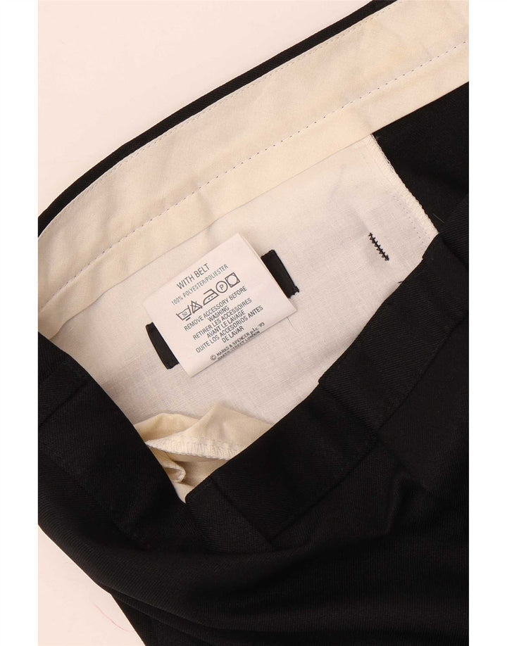 Marks & Spencer Pantalón chino recto para hombre W38 L29 Poliéster negro