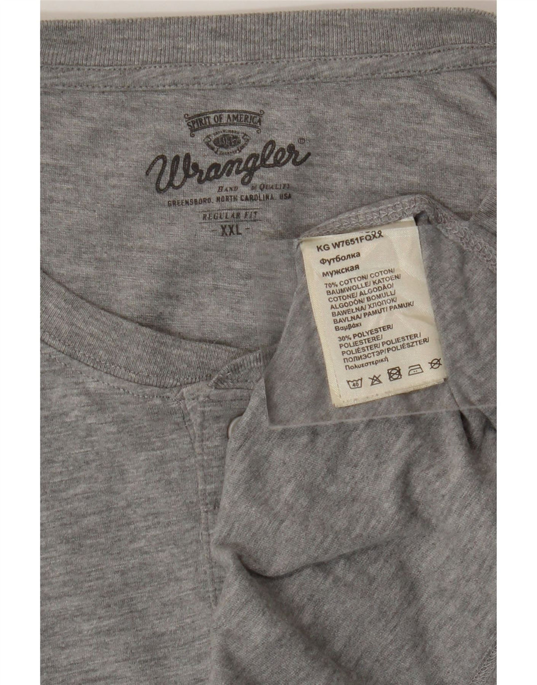 Wrangler Mens Regular Fit Top Manga Larga 2XL Algodón Gris