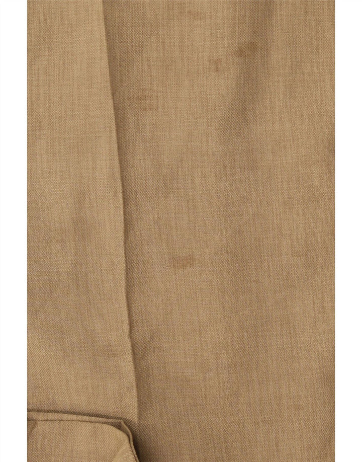 Marks & Spencer Pantalón de traje con pinzas para hombre W40 L29 Poliéster beige