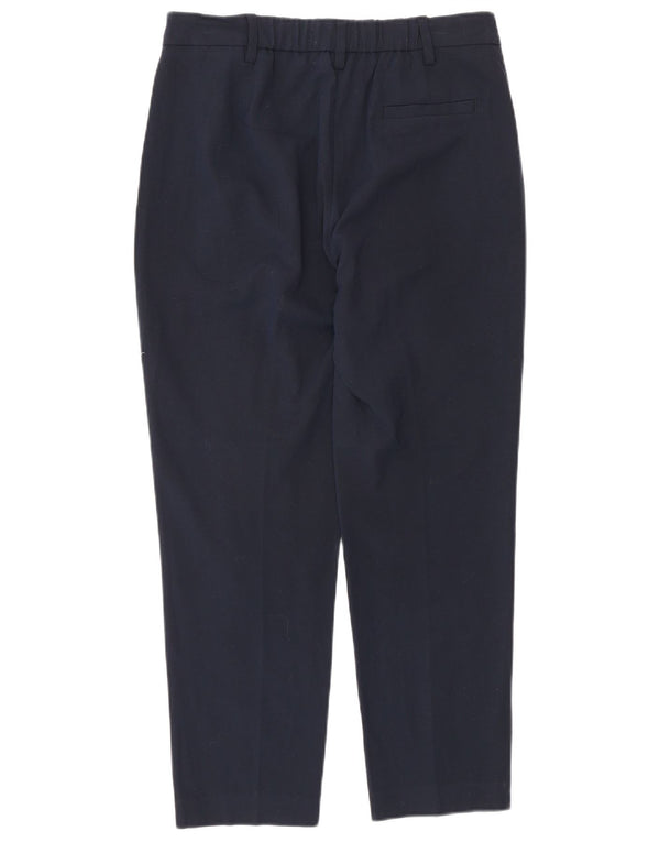 Marks & Spencer Pantalones casuales de cintura alta para mujer UK 10 Small W28 L28 Azul marino