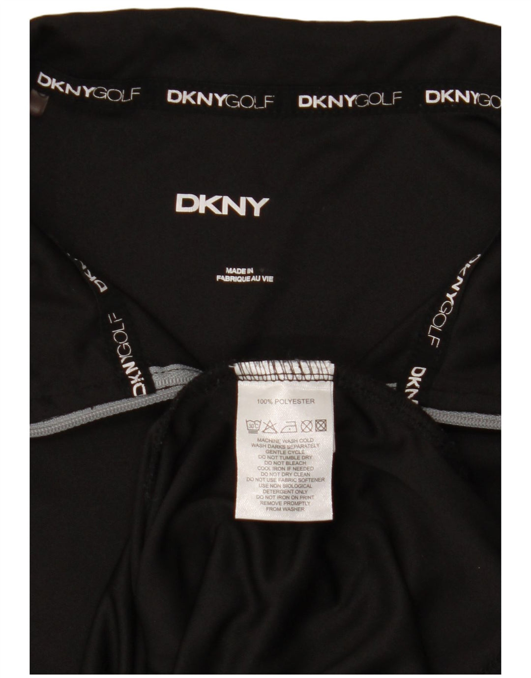 DKNY - Chándal con cremallera y cuello para hombre, talla grande, poliéster negro