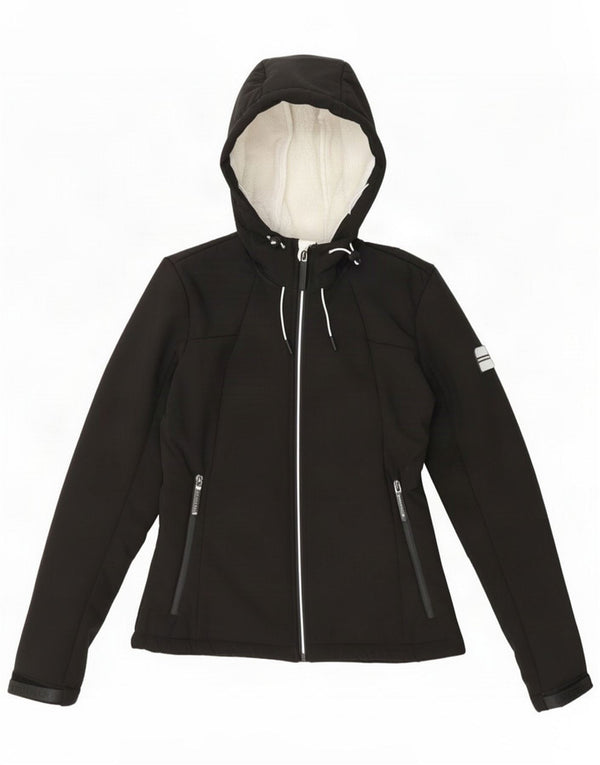 Chaqueta cortavientos con capucha Superdry para mujer UK 10 Small Black Poliéster