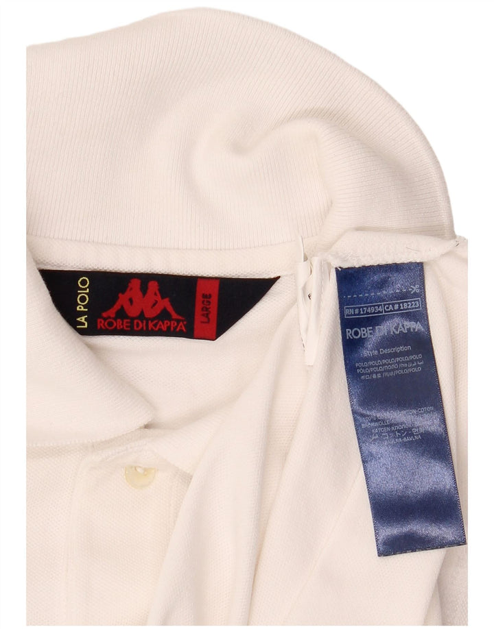Kappa Polo Hombre Grande Blanco Algodón