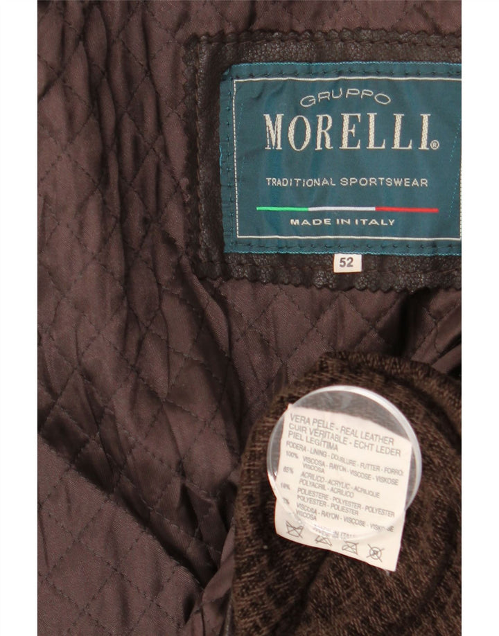 VINTAGE Chaqueta de cuero para hombre IT 52 XL Cuero marrón
