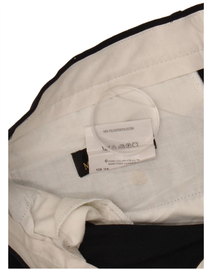 Marks & Spencer Pantalón chino recto para hombre W34 L29 Poliéster azul marino