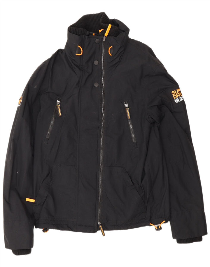 Superdry Chaqueta cortavientos Windattacker para hombre, talla 38, nailon negro mediano