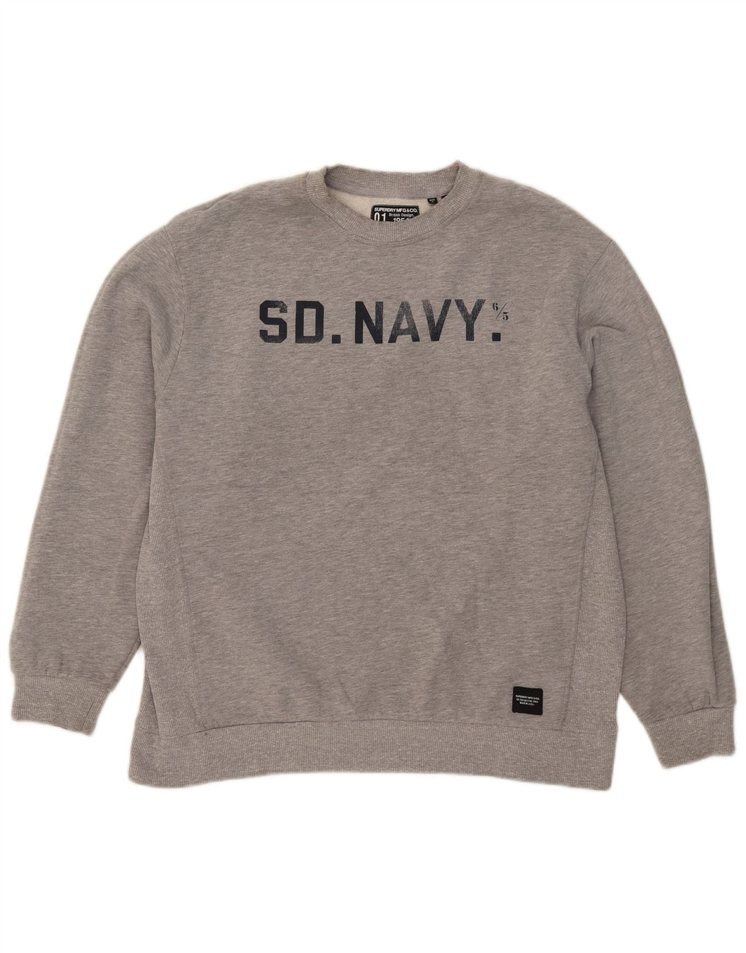 Superdry Sudadera extragrande con estampado gráfico para mujer, talla 44, algodón gris grande