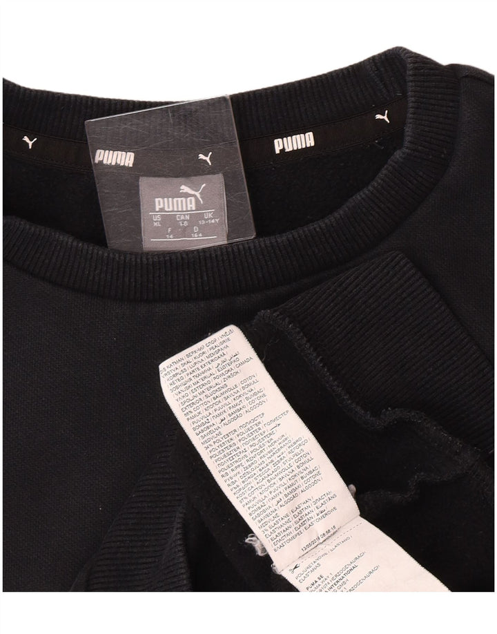 Puma Sudadera gráfica para niños 13-14 años Algodón Negro