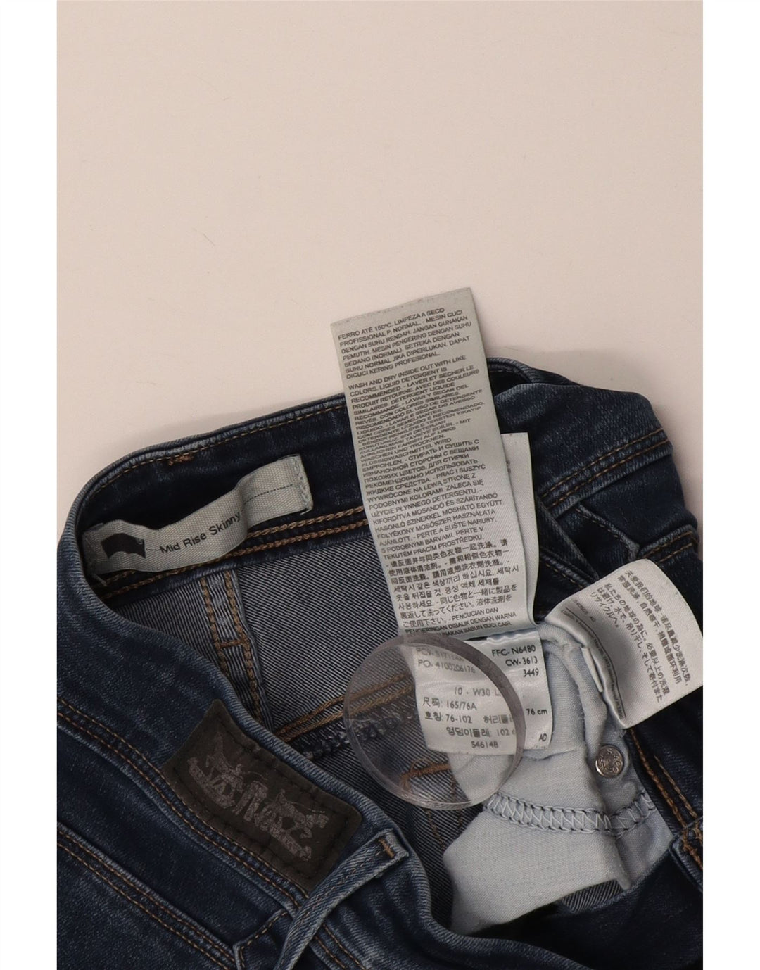 LEVI'S Vaqueros pitillo de talle medio para mujer W30 L25 Algodón azul