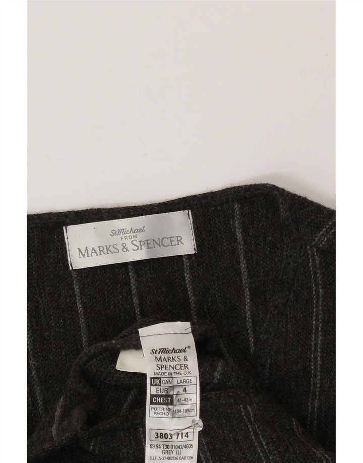 Marks & Spencer Chaleco St. Michael para hombre Acrílico a rayas grises grandes