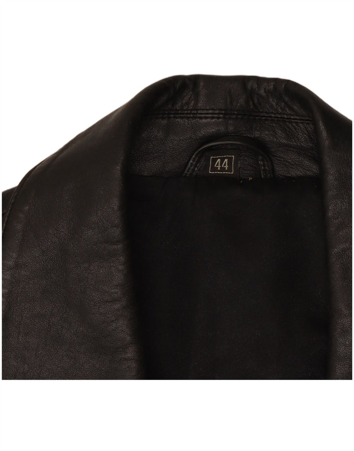 Vintage mujer cuero abrigo EU 44 XL cuero negro