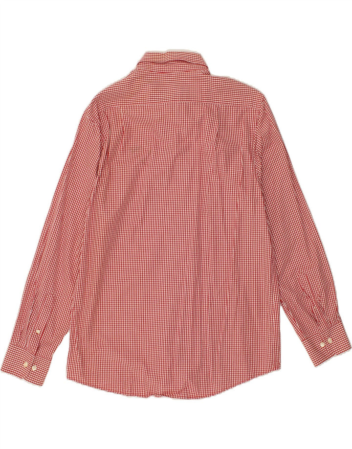 IZOD Mens Slim Fit Shirt Large Red Gingham Cotton Vintage Izod and Second-Hand Izod from Messina Hembry 