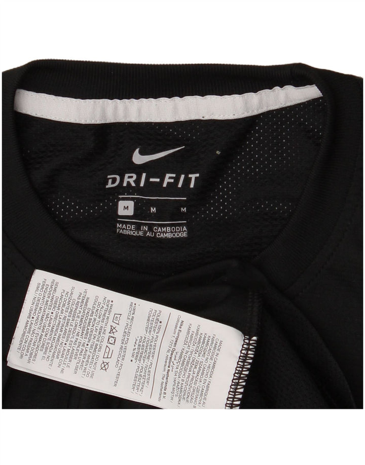 Camiseta Nike Dri Fit para hombre Top medio negro color block Poliéster