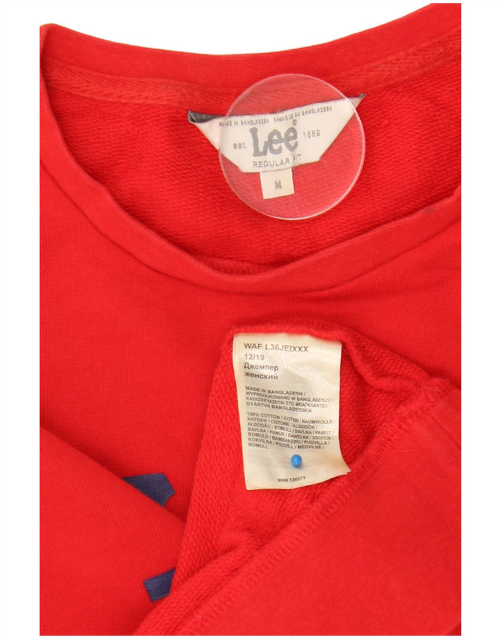 Lee - Sudadera con gráfico para mujer, ajuste regular, talla 40, tamaño mediano, color rojo