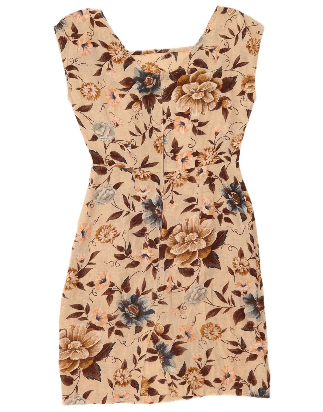 PENNY BLACK Vestido tubo sin mangas para mujer IT 40 Small Beige Floral Linen