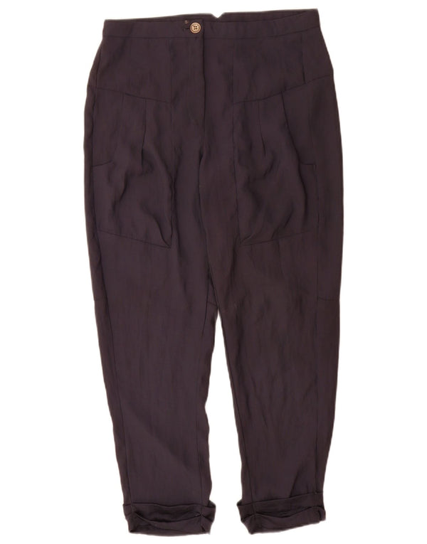 Topshop Pantalones rectos informales para mujer UK 6 XS W26 L26 Poliéster azul marino