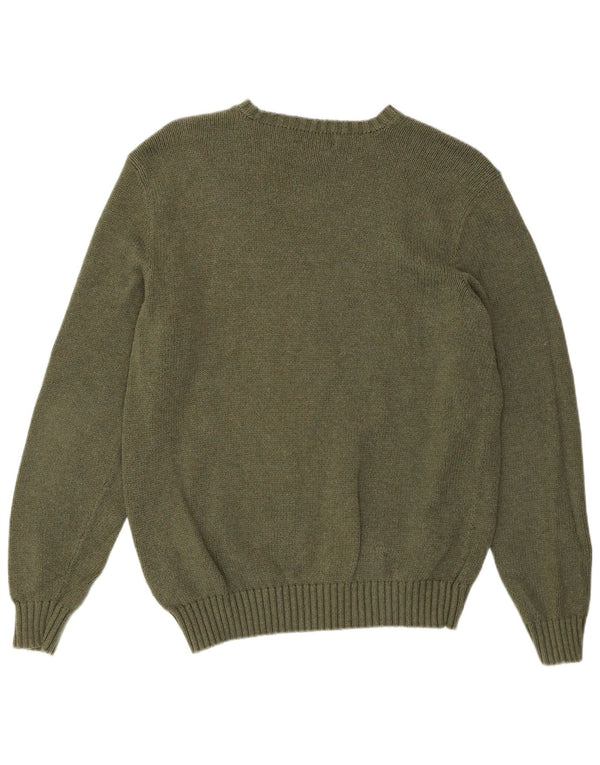 Polo Ralph Lauren Jersey De Cuello Redondo Para Hombre Suéter De Algodón Caqui Medio