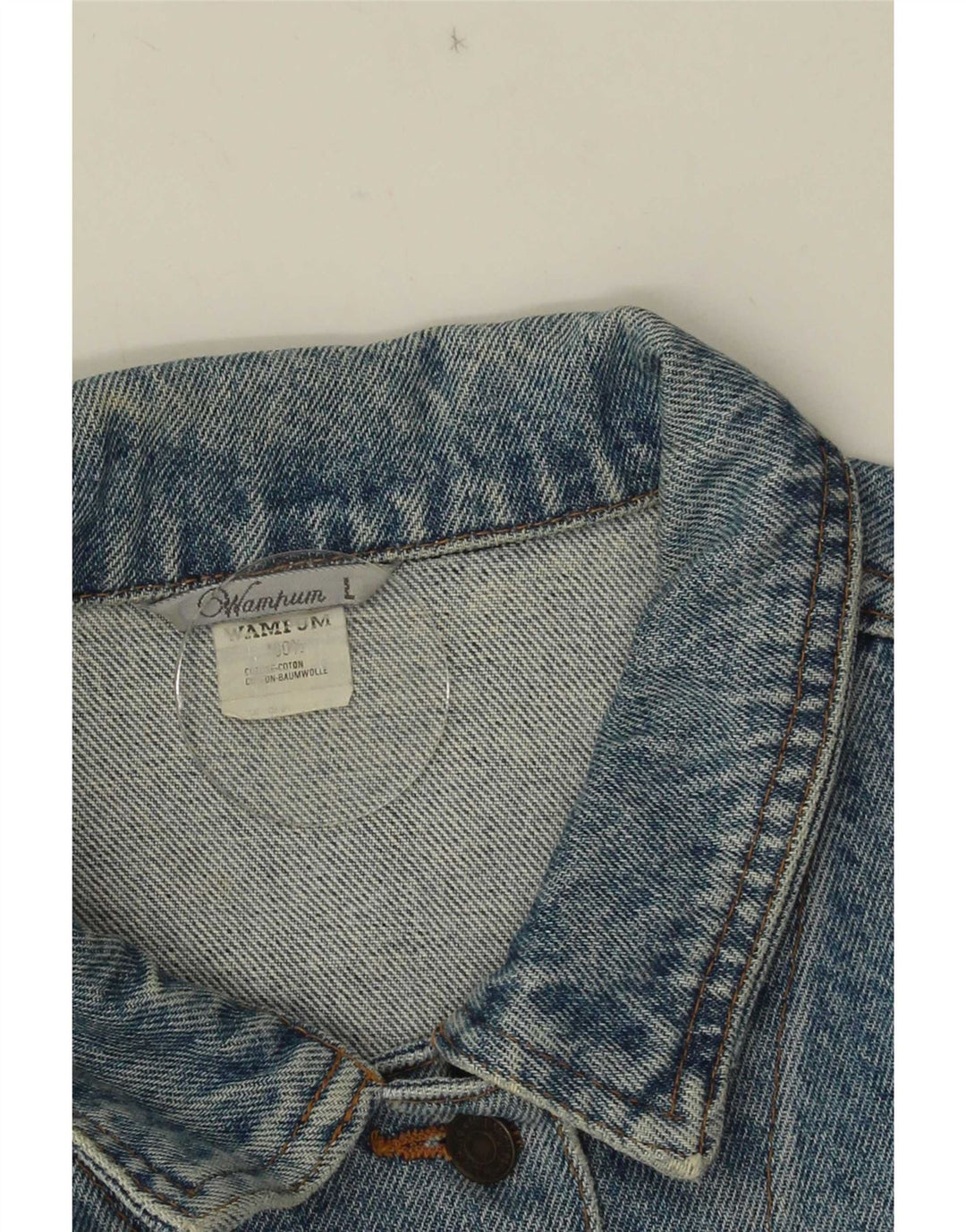 Wampum Chaqueta vaquera corta para mujer UK 46 Algodón azul grande