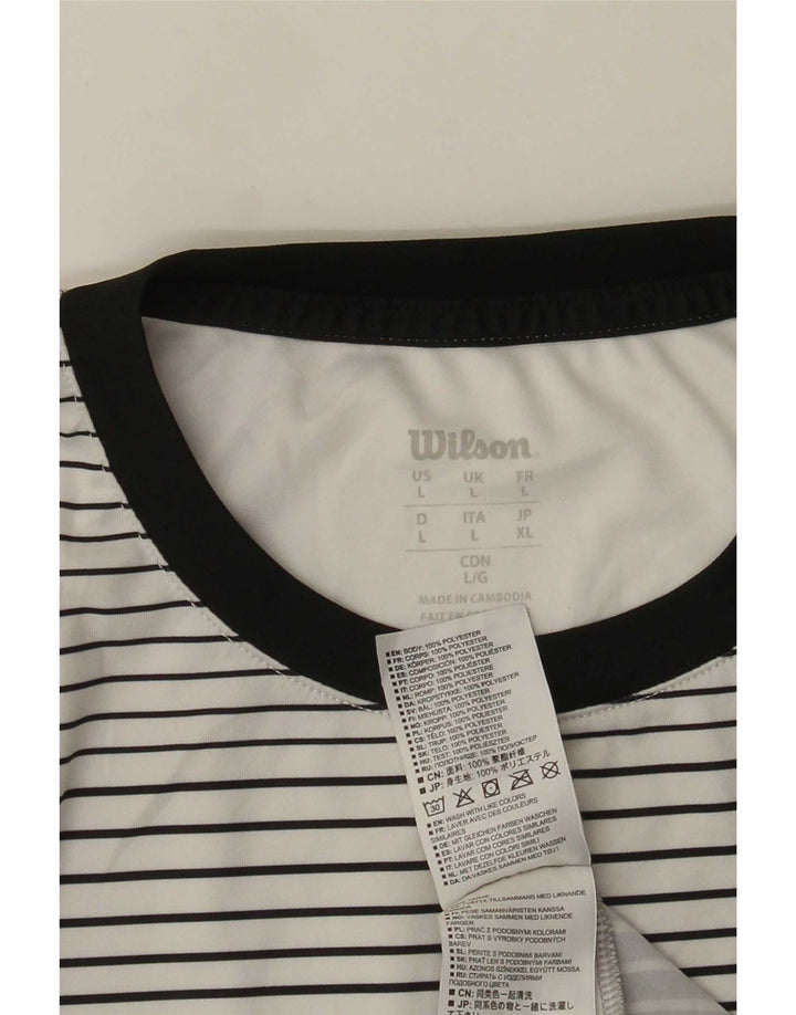 Camiseta Wilson Hombre Top Grande Poliéster A Rayas Blancas