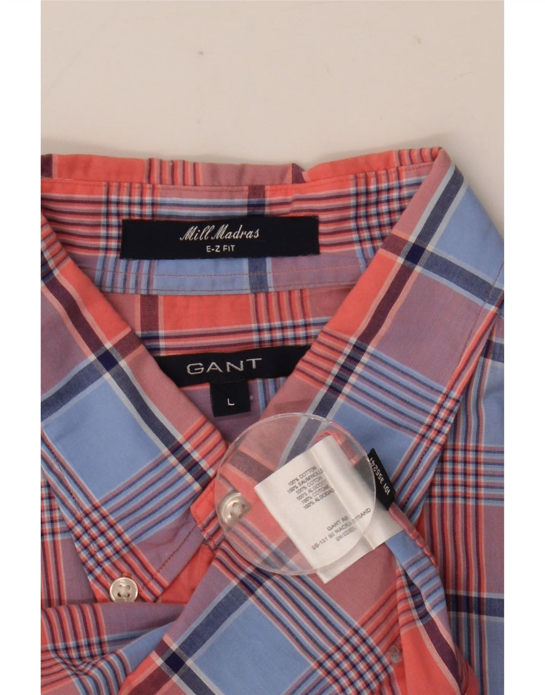 Gant Camisa de manga corta E-Z Fit de algodón a cuadros multicolor grande para hombre