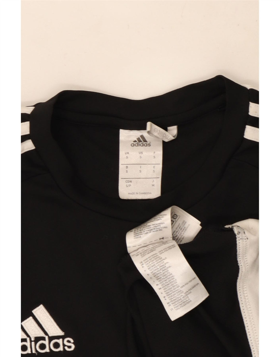Adidas Hombre Climalite Camiseta Top Pequeño Negro Colorblock Poliéster