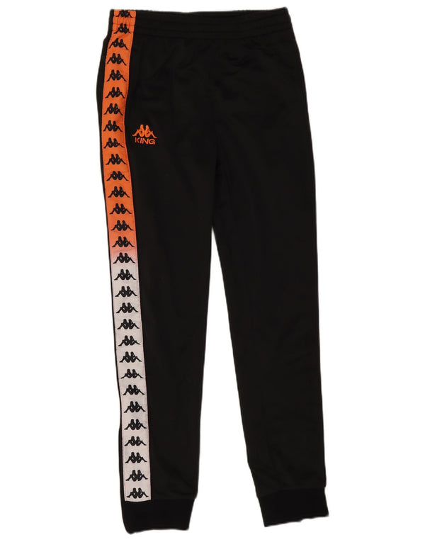Kappa Hombre Pantalones De Chándal Con Gráfico Joggers Small Black Colorblock