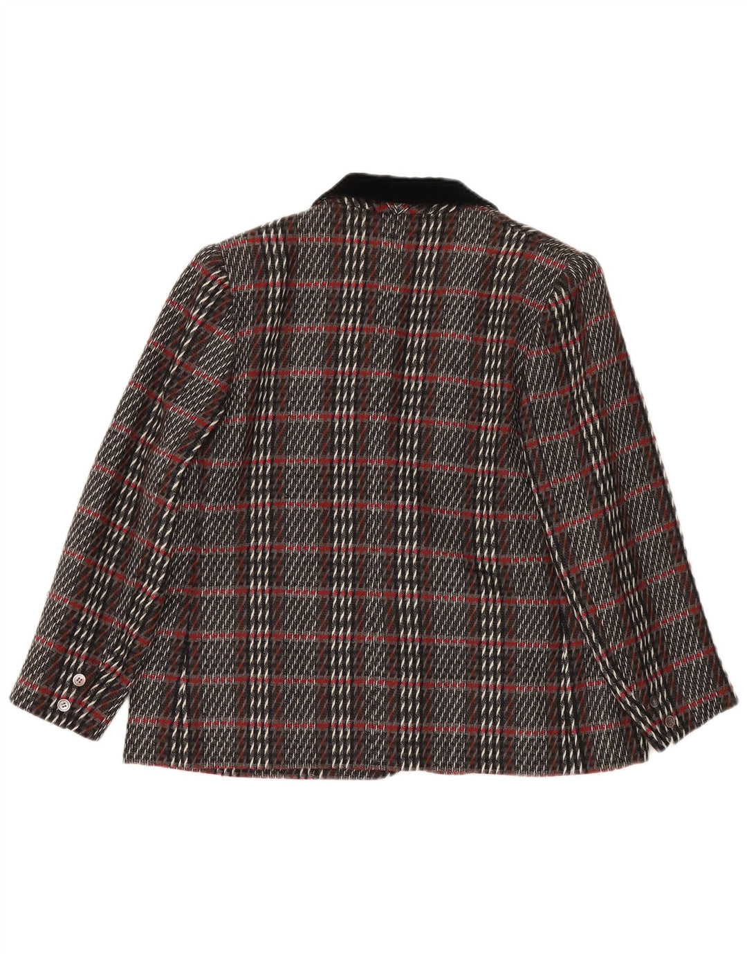 Vintage mujer 1 botón Blazer chaqueta Reino Unido 14 gran cuadros multicolores