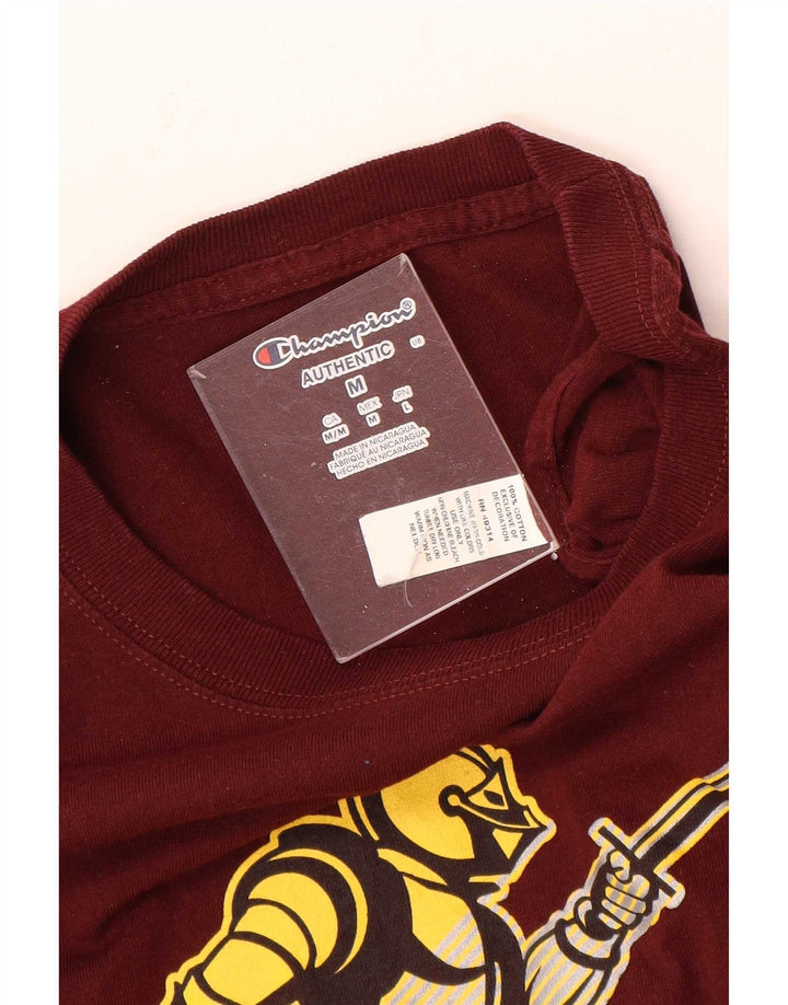 Champion Top Gráfico De Manga Larga Para Hombre Algodón Granate Pequeño