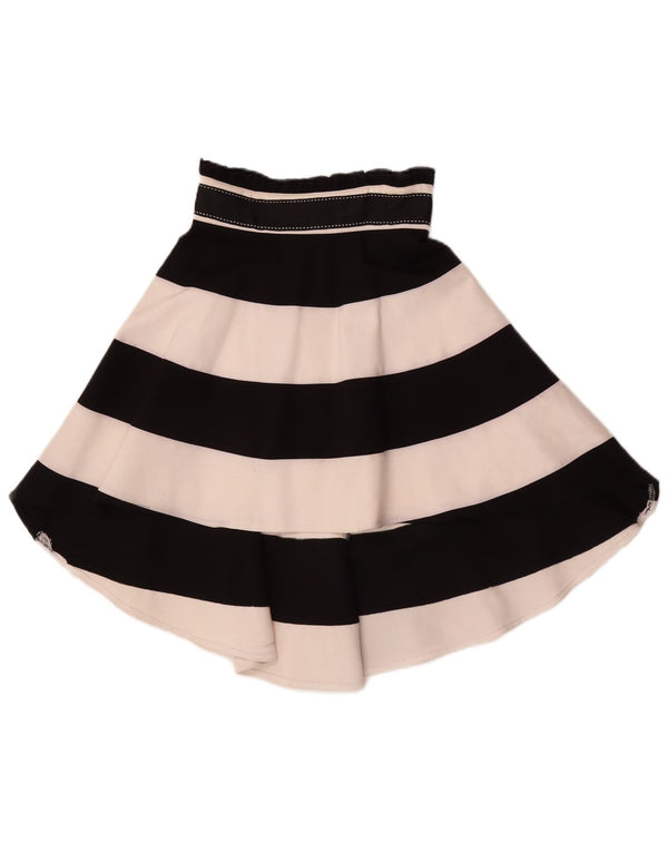 Relish Falda circular asimétrica para niñas 7-8 años W22 Poliéster a rayas negras