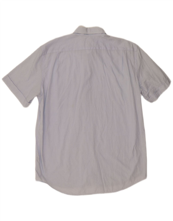 Camisa Lacoste Hombre Manga Corta Talla 43 Grande Algodón Azul
