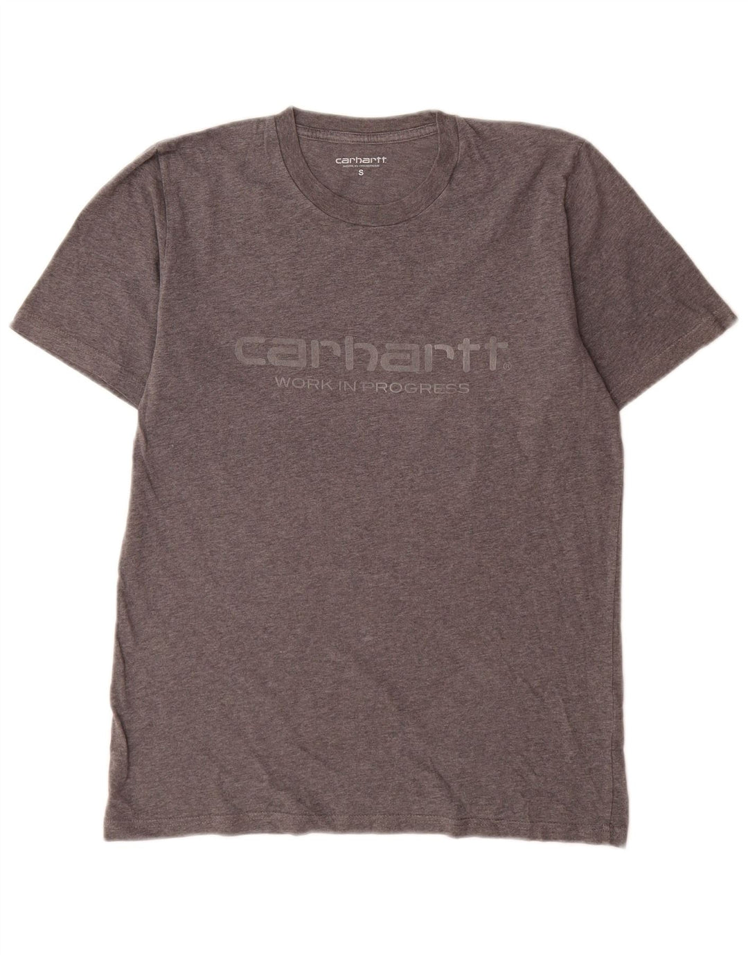 Carhartt Hombre Camiseta Gráfica Top Pequeño Algodón Gris