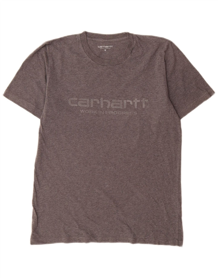 Carhartt Hombre Camiseta Gráfica Top Pequeño Algodón Gris