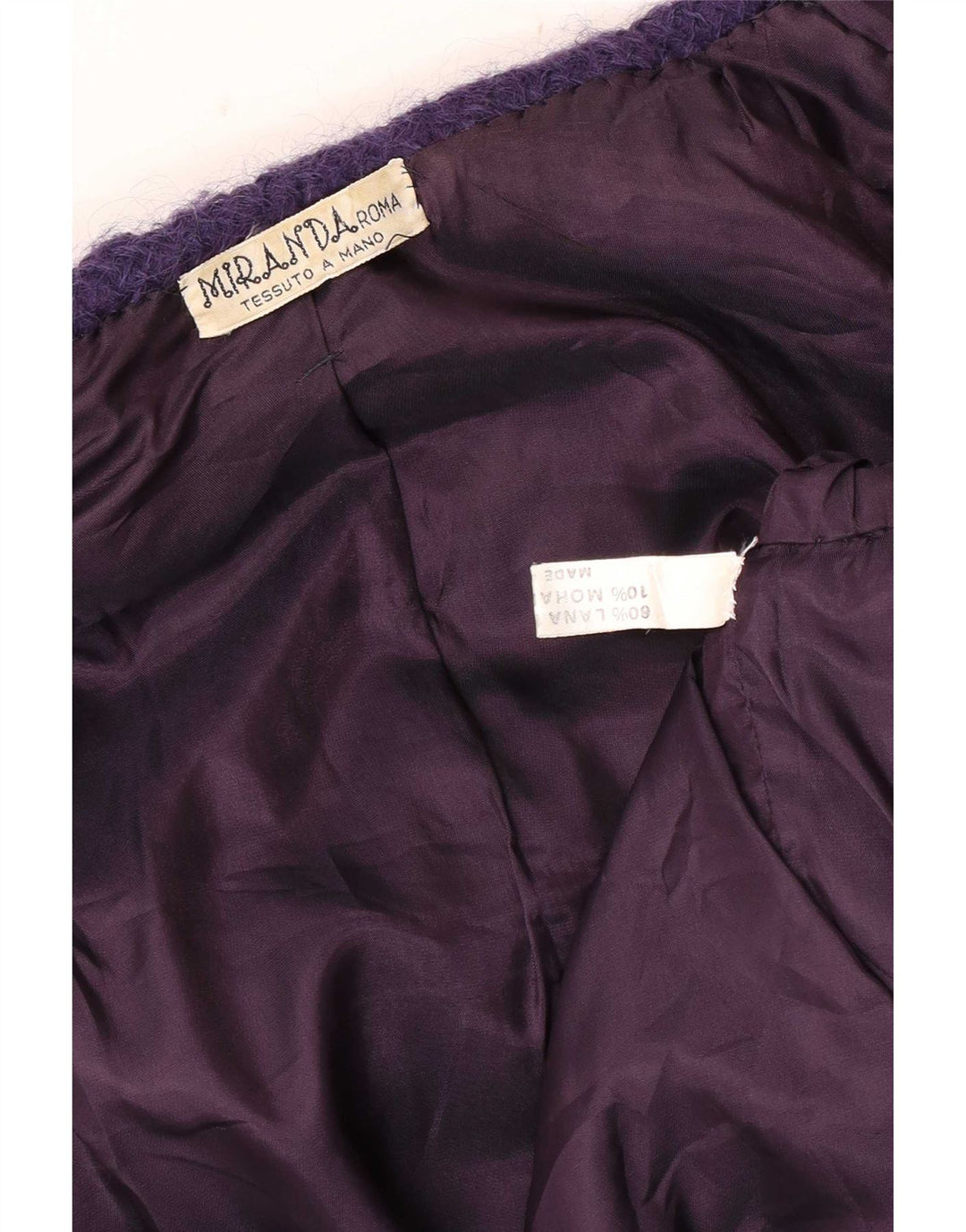 Vintage mujer Blazer chaqueta Reino Unido 18 XL púrpura comprobar lana