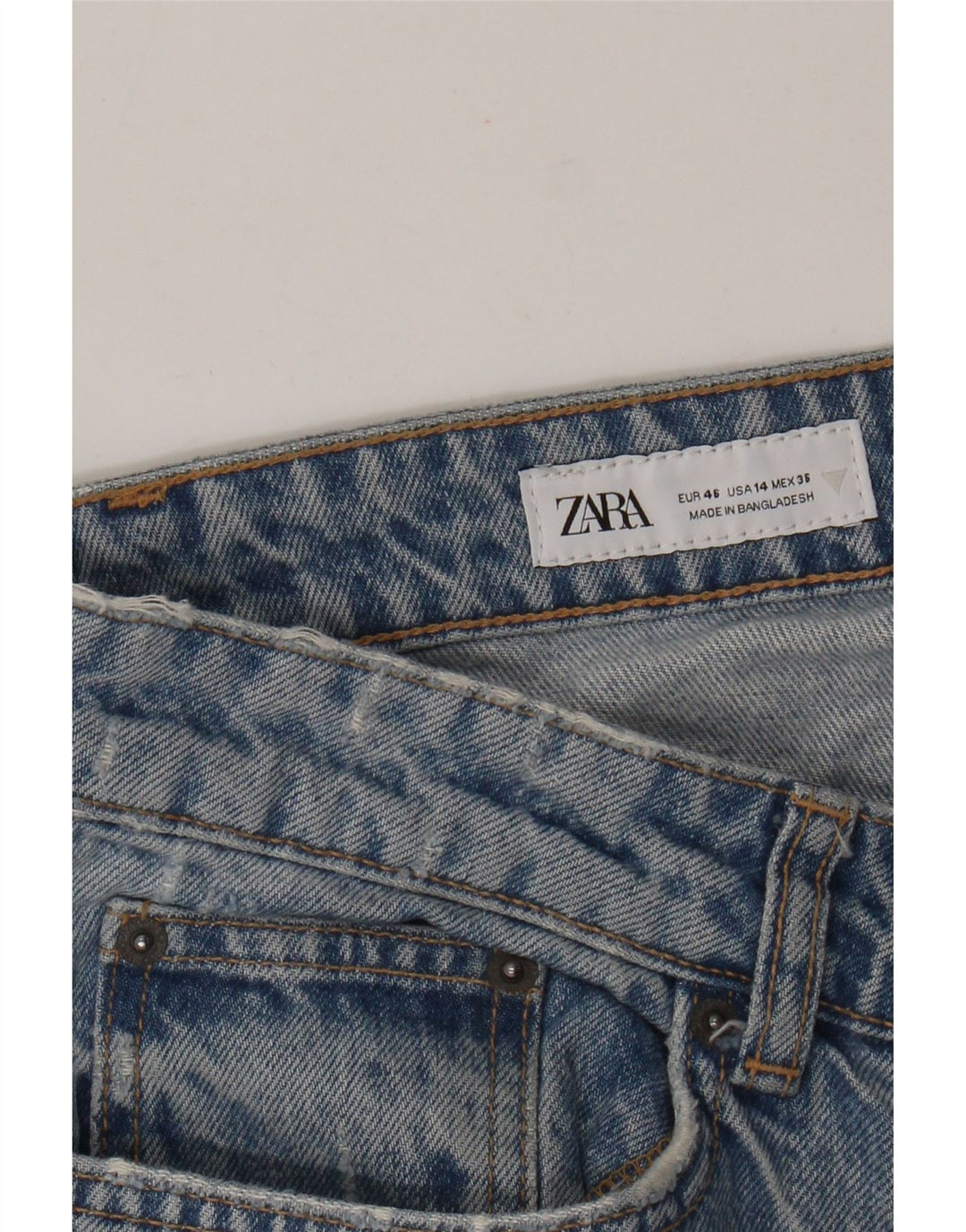 Zara Vaqueros Rectos Mujer EU 46 XL W36 L29 Azul