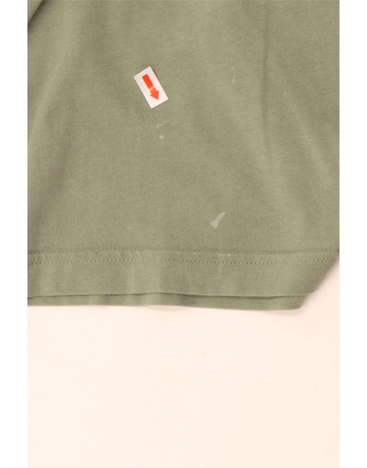 Reebok Camiseta gráfica para hombre Top grande de algodón verde