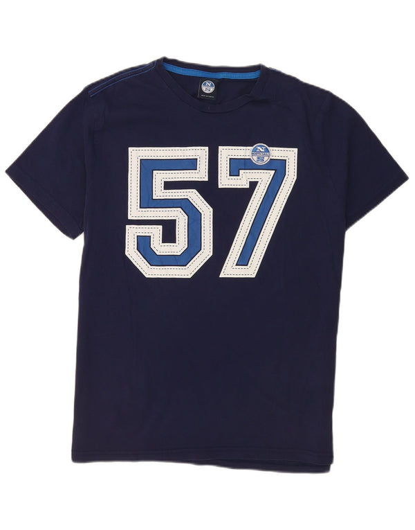 North Sails Camiseta gráfica para hombre Top grande de algodón azul marino