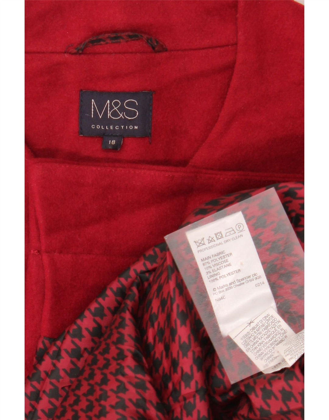 Marks & Spencer Abrigo para mujer UK 40 XL Poliéster rojo