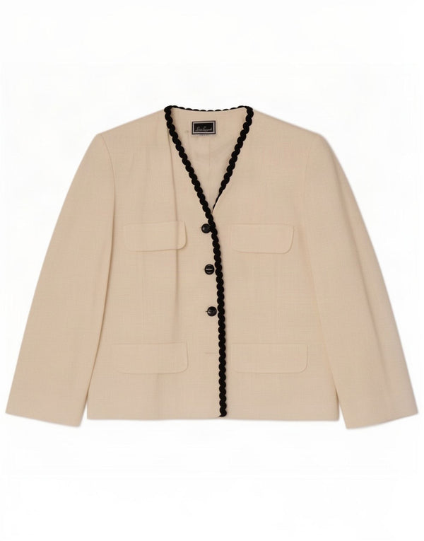Luisa Spagnoli Chaqueta Blazer de 3 Botones para Mujer IT 46 Grande Blanco Roto