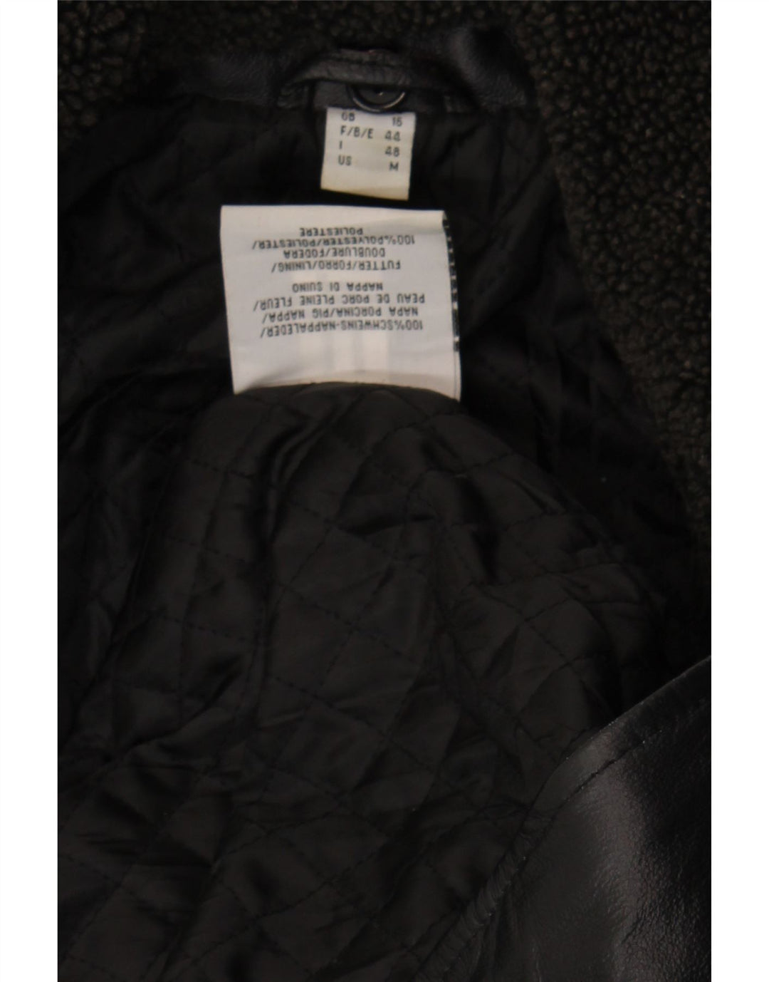 VINTAGE Chaqueta biker de cuero para mujer Reino Unido 16 Cuero negro grande