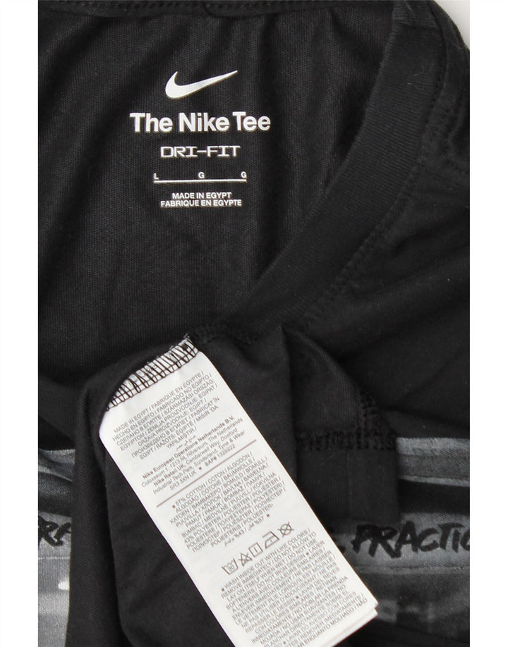 Nike Dri Fit Graphic Camiseta para hombre, talla grande, color negro