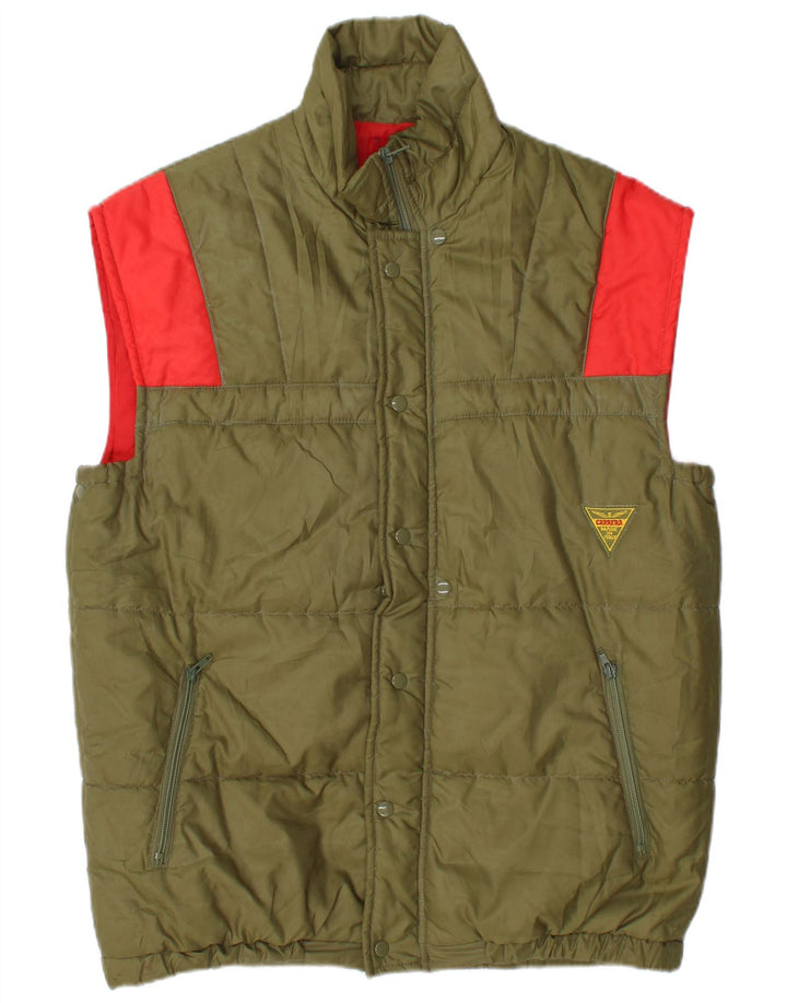 Chaleco acolchado Carrera para hombre UK 40 Large Caqui Colorblock Poliéster
