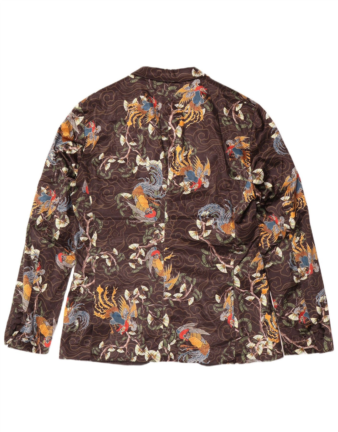 Zara Chaqueta tipo blazer de 2 botones para hombre EU 52 Poliéster floral marrón grande