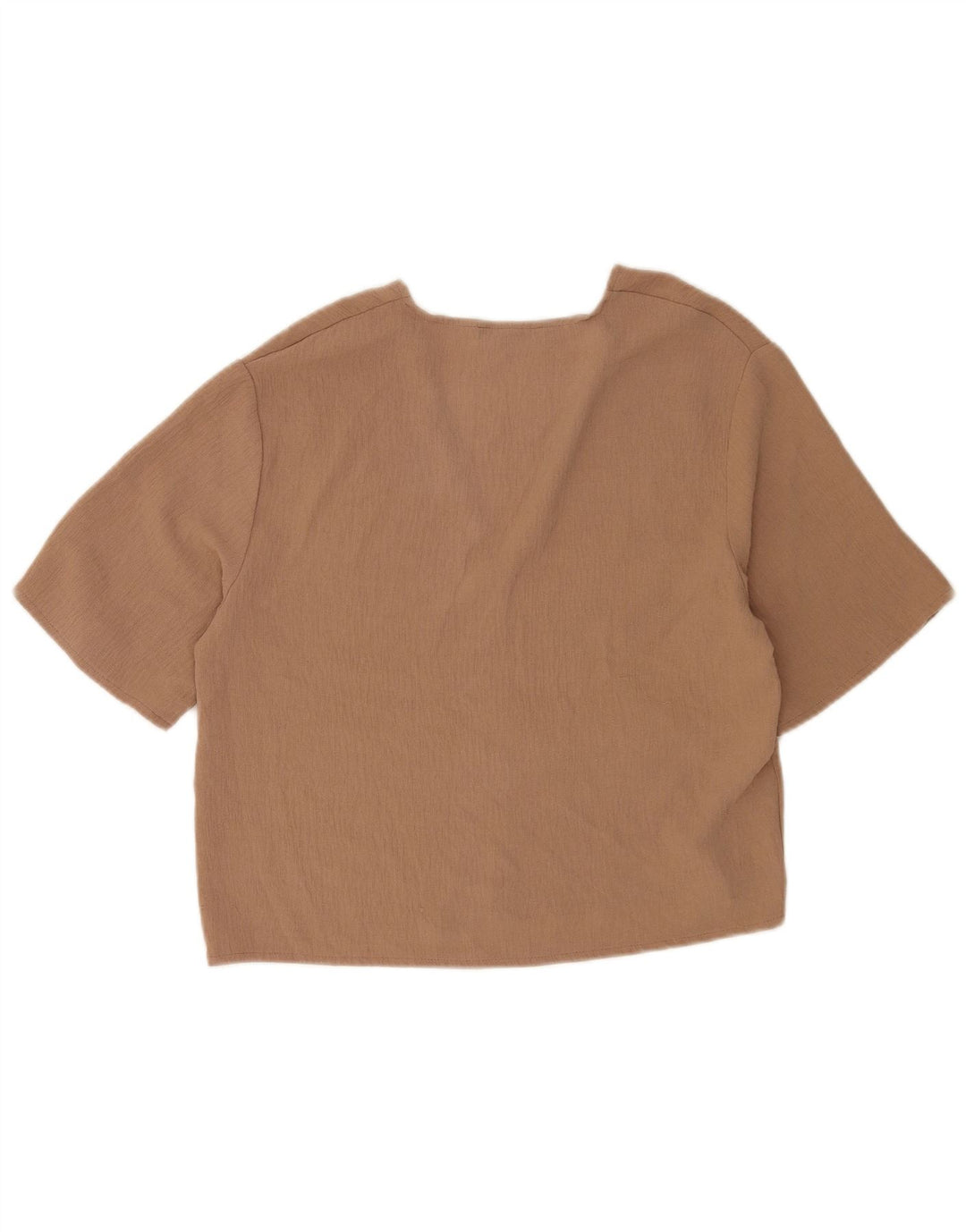 Zara Mujer Blusa Manga 1/2 Top UK 10 Small Marrón
