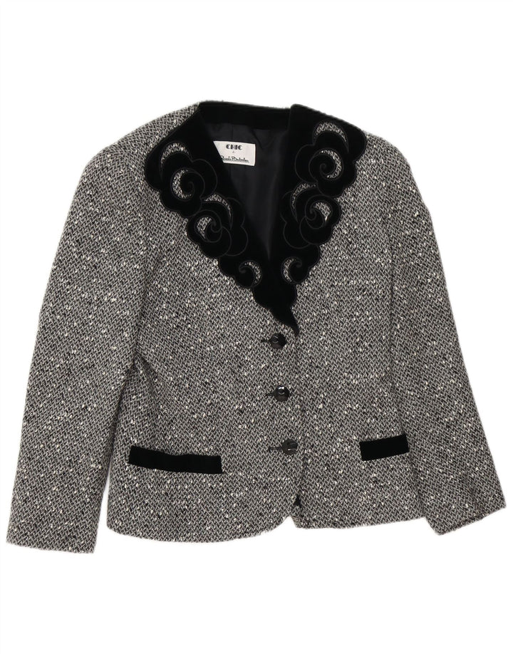Conjunto de falda elegante de 2 piezas con 3 botones para mujer IT 42 Medium W28 Gris moteado