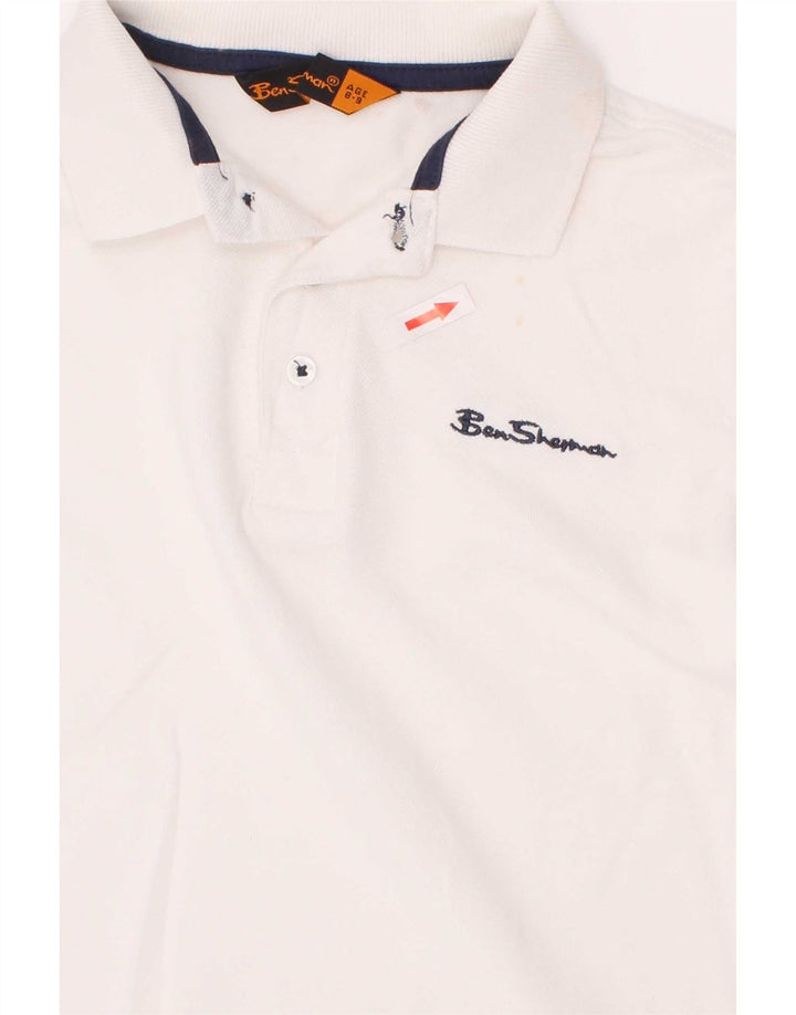 Ben Sherman Polo para niño 8-9 años Blanco Algodón