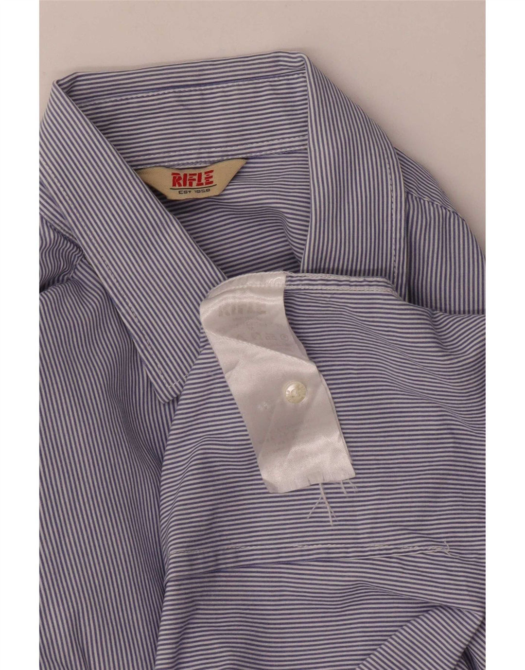 Camisa de hombre Rifle de algodón a rayas diplomáticas azul medio