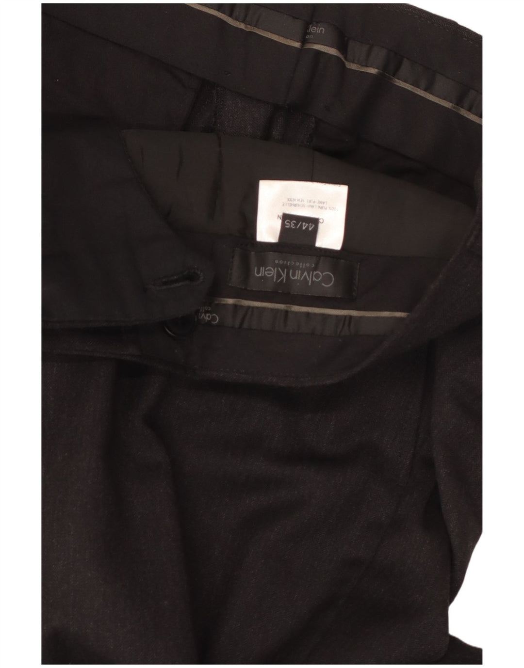 CALVIN KLEIN Pantalón de traje recto para hombre IT 44 XS W30 L30 Lana gris