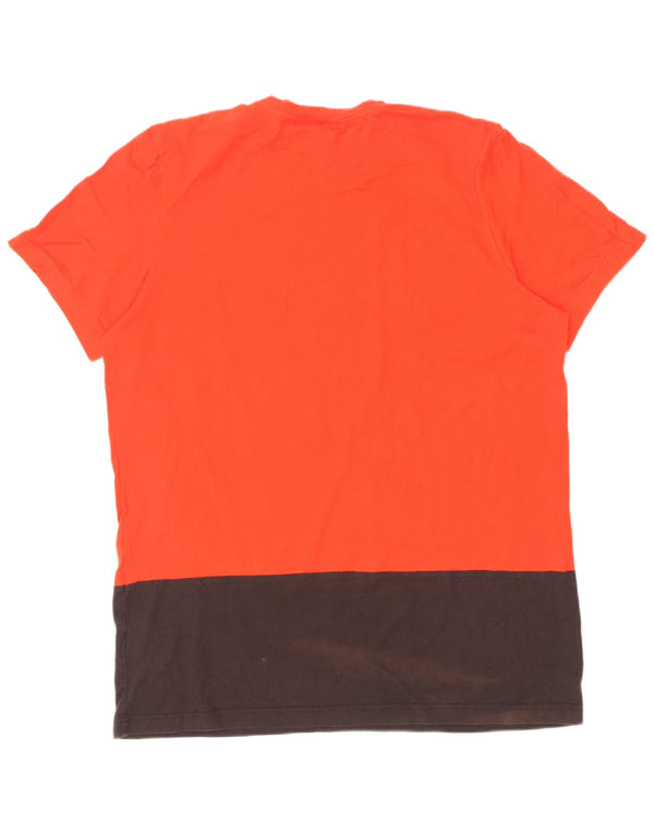 Adidas Hombre Camiseta Gráfica Top XL Rojo Colorblock Algodón