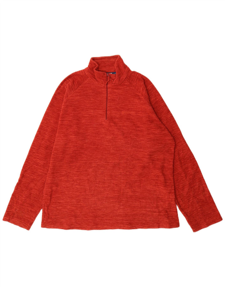 Mountain Warehouse Jersey de forro polar con cuello y cremallera para hombre XL Poliéster naranja