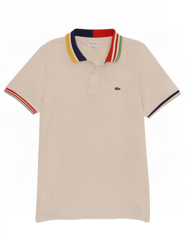 Lacoste Polo Rugby Niño 15-16 Años Blanco Rayas Algodón